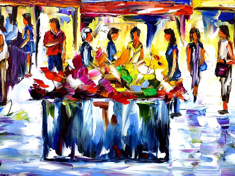 Original Figurative Cities Painting by Mirek Kuzniar