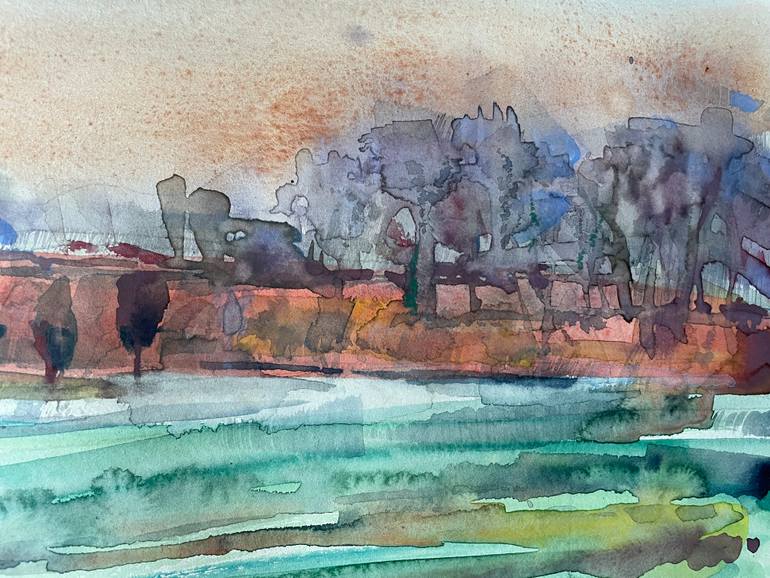 Original Impressionism Landscape Painting by Elena Ilicheva