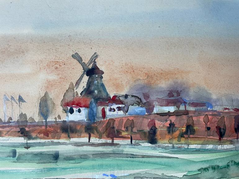 Original Impressionism Landscape Painting by Elena Ilicheva