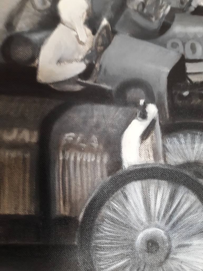 Original Automobile Painting by Ingrid De Ceuleneer