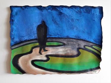 Original Expressionism Landscape Drawings by Ingrid De Ceuleneer