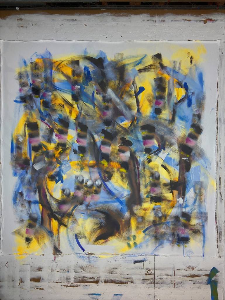 Original Abstract Expressionism People Painting by Joe Kotas