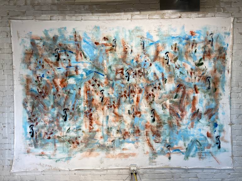 Original Abstract Expressionism People Painting by Joe Kotas