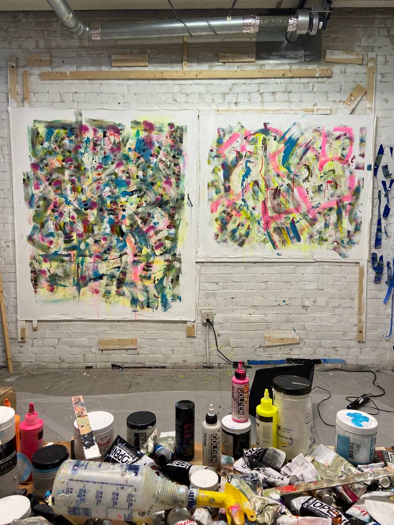 Original Abstract Expressionism Abstract Painting by Joe Kotas