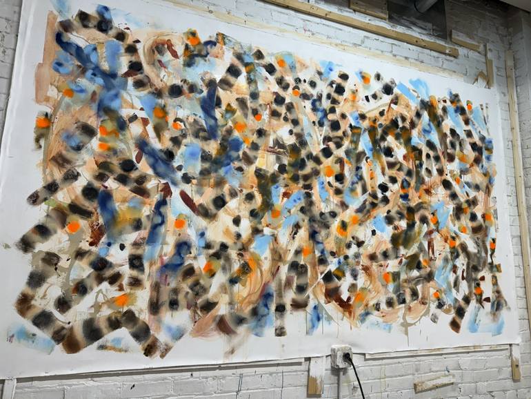 Original Abstract Expressionism People Painting by Joe Kotas