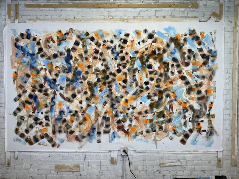 Original Abstract Expressionism People Painting by Joe Kotas