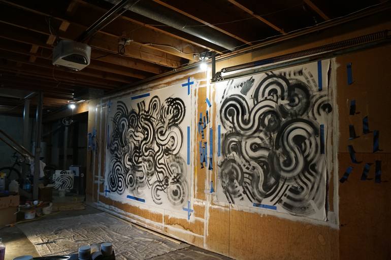 Original Abstract Expressionism People Painting by Joe Kotas