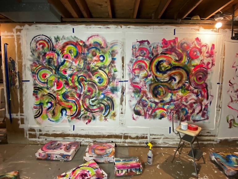 Original Abstract Expressionism Graffiti Painting by Joe Kotas
