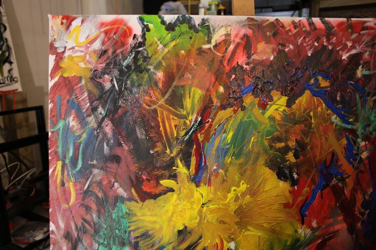 Original Abstract Painting by Orlando Marin-Lopez