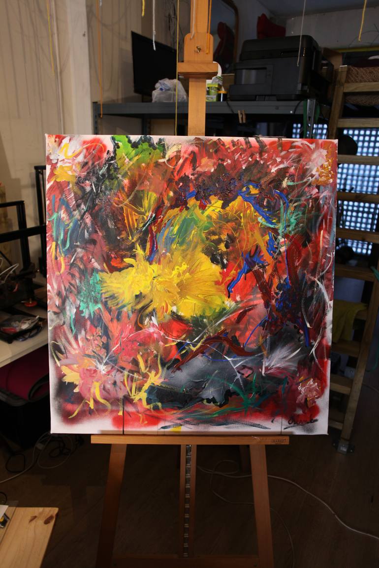 Original Abstract Painting by Orlando Marin-Lopez