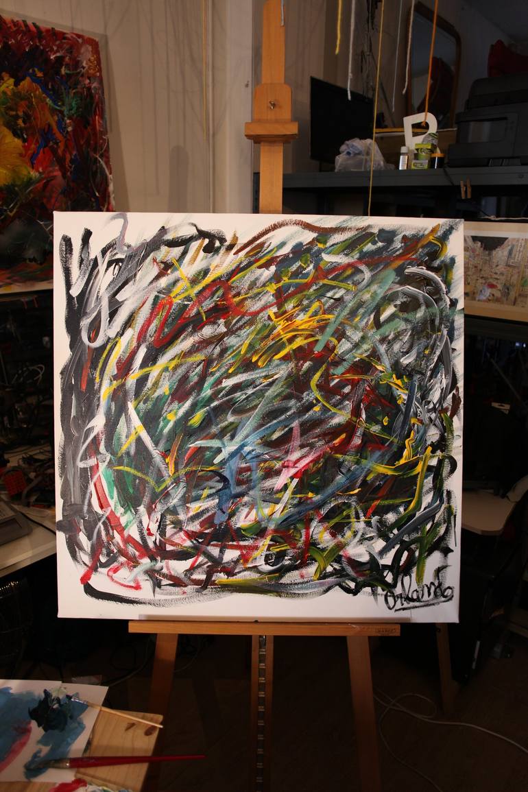 Original Abstract Painting by Orlando Marin-Lopez