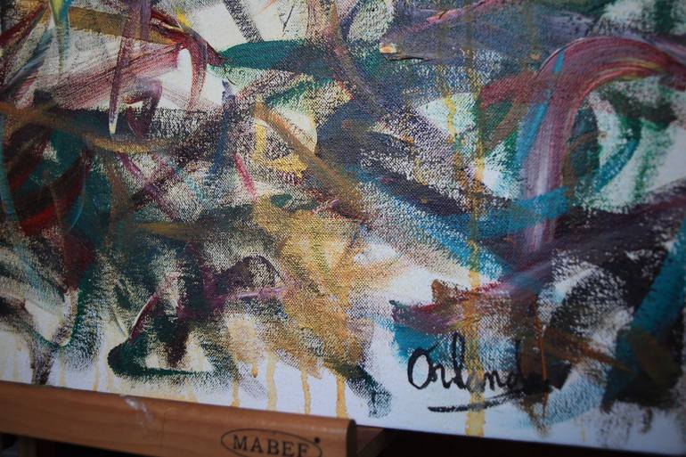 Original Abstract Painting by Orlando Marin-Lopez