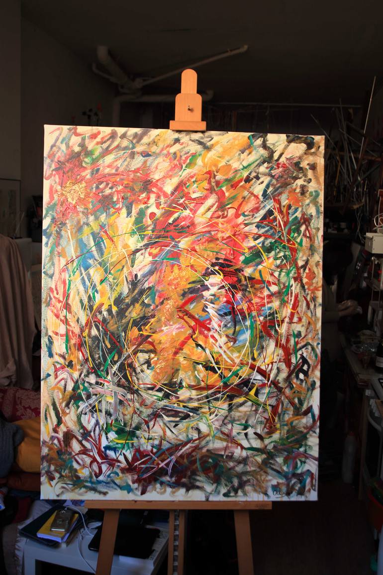 Original Abstract Painting by Orlando Marin-Lopez