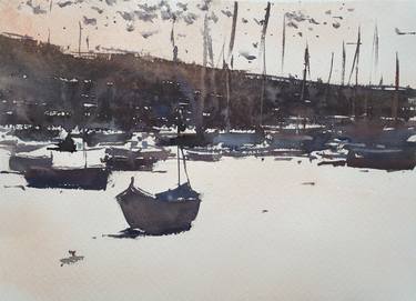 Original Abstract Boat Paintings by Cihan Polat