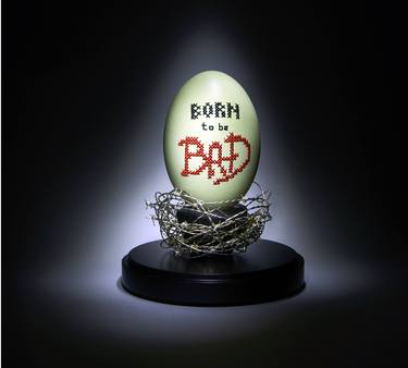 Born To Be Bad, Hand Embroidered Rhea Egg Shell thumb