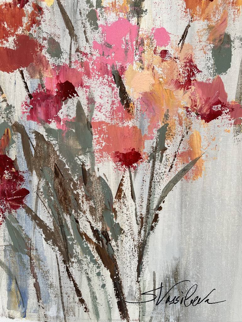 Original Expressionism Floral Painting by Silvia Vassileva