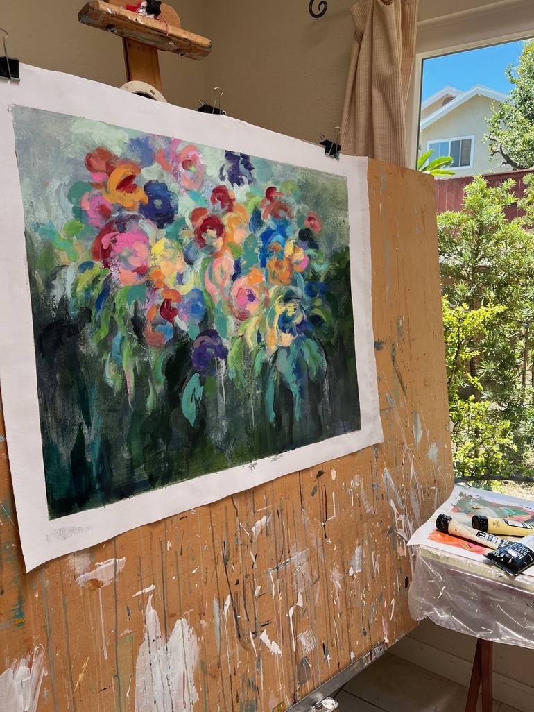 Original Expressionism Floral Painting by Silvia Vassileva