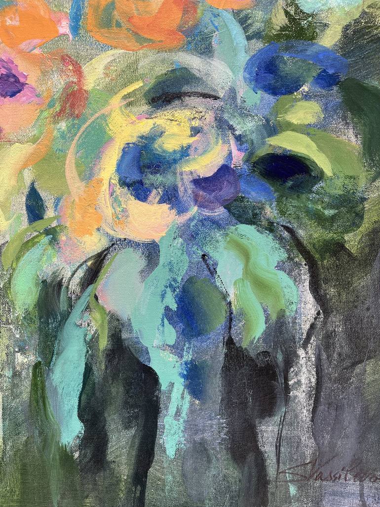 Original Expressionism Floral Painting by Silvia Vassileva