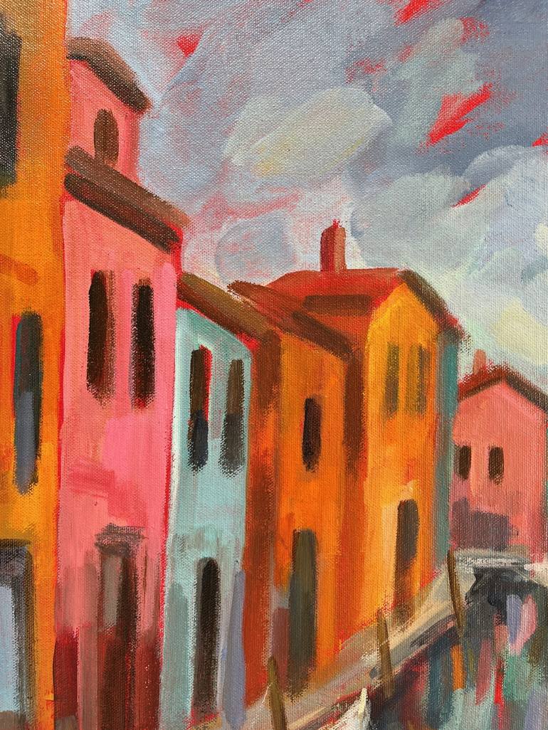 Original Expressionism Cities Painting by Silvia Vassileva