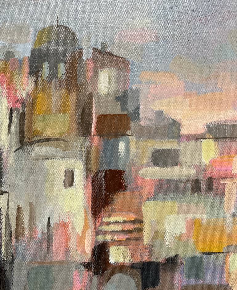 Original Expressionism Cities Painting by Silvia Vassileva