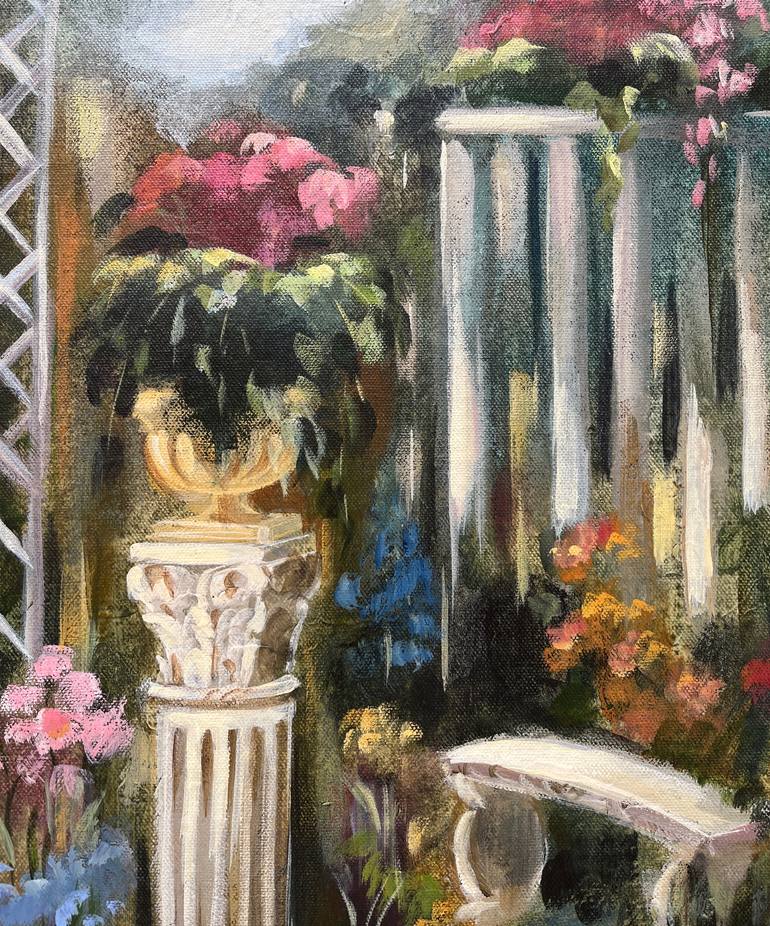 Original Impressionism Garden Painting by Silvia Vassileva