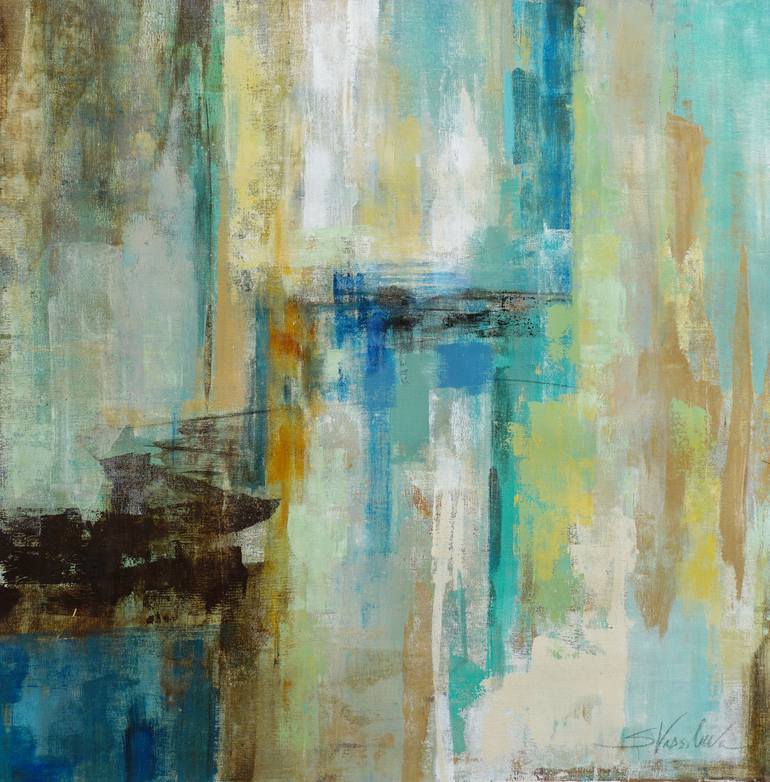 Waterfall Painting by Silvia Vassileva | Saatchi Art