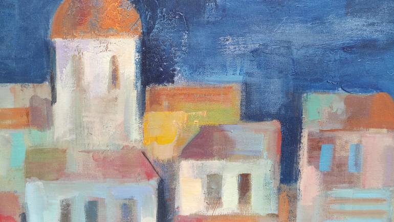 Original Expressionism Cities Painting by Silvia Vassileva