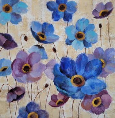 Original Expressionism Floral Paintings by Silvia Vassileva