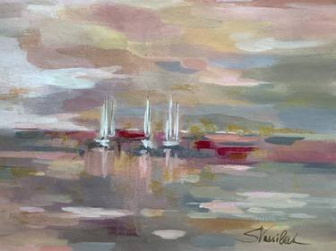 Original Expressionism Sailboat Paintings by Silvia Vassileva