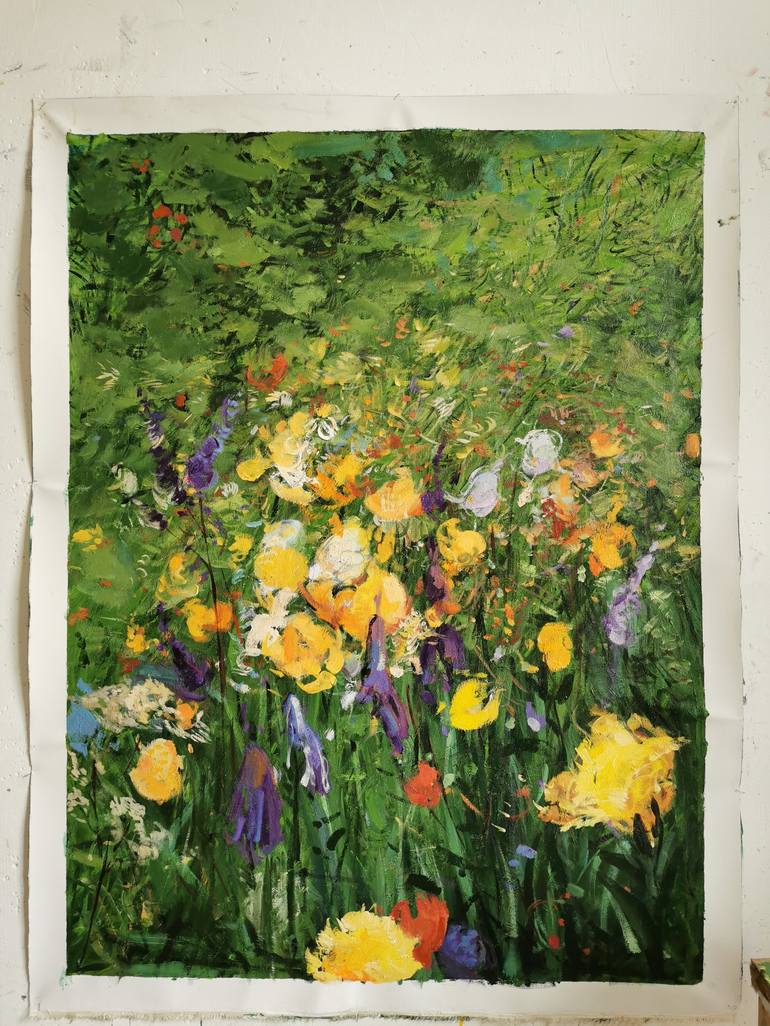 Original Floral Painting by Laslo Sergiu