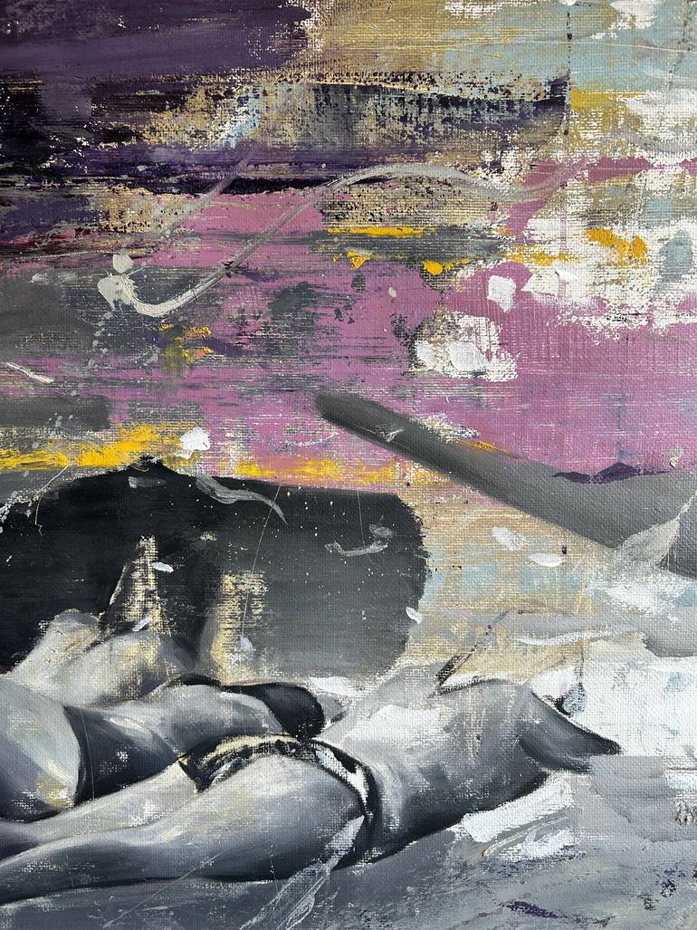 Original Abstract People Painting by Laslo Sergiu