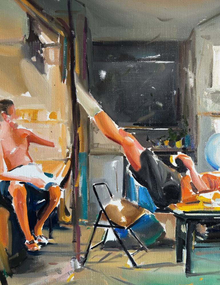 Original Figurative People Painting by Laslo Sergiu