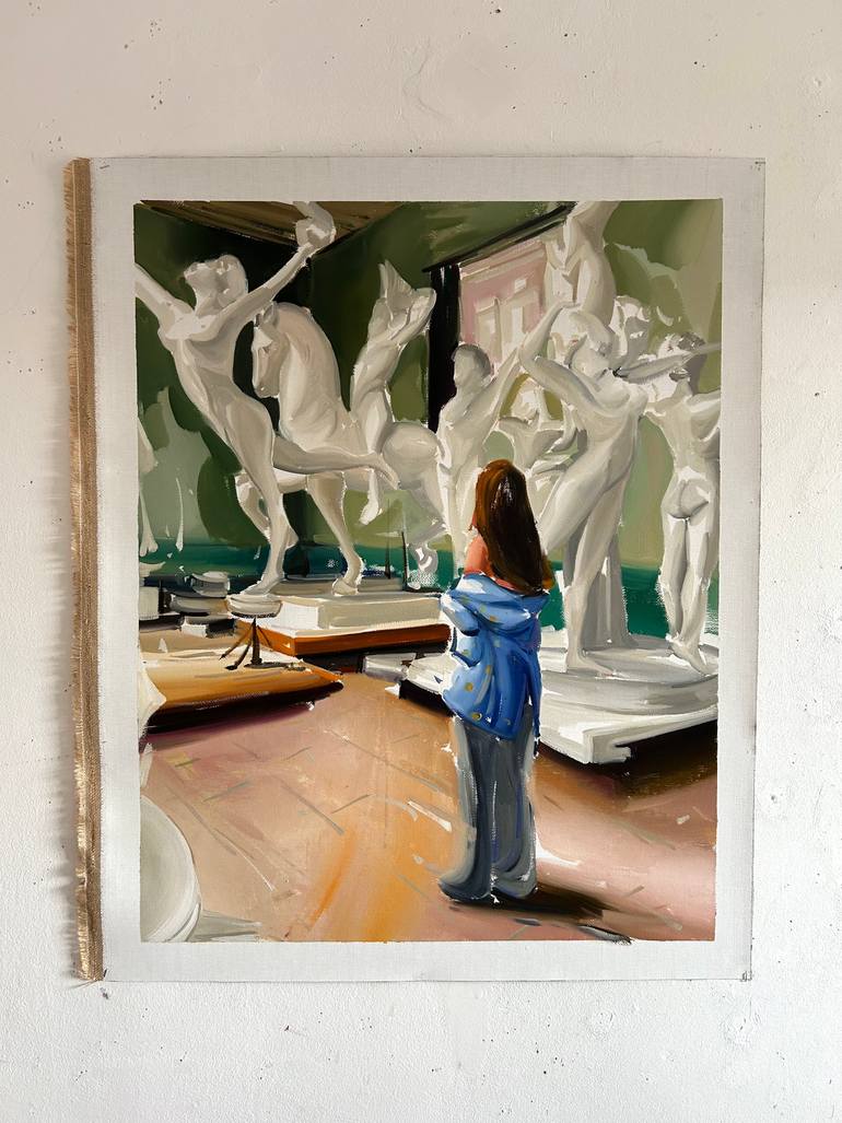 Original Abstract People Painting by Laslo Sergiu