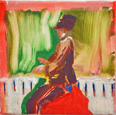 Saatchi Art Artist Ed Burkes; Painting, “Old Boy (red and blue)” #art