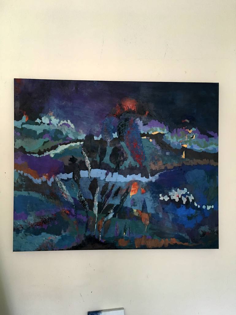 Original Abstract Landscape Painting by Effat Pourhasani