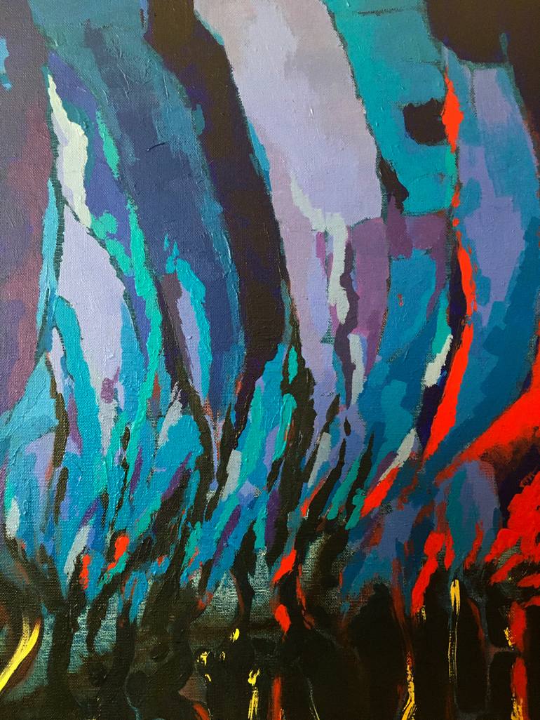 Original Abstract Landscape Painting by Effat Pourhasani