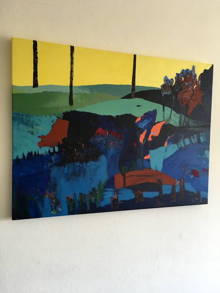 Original Abstract Landscape Painting by Effat Pourhasani