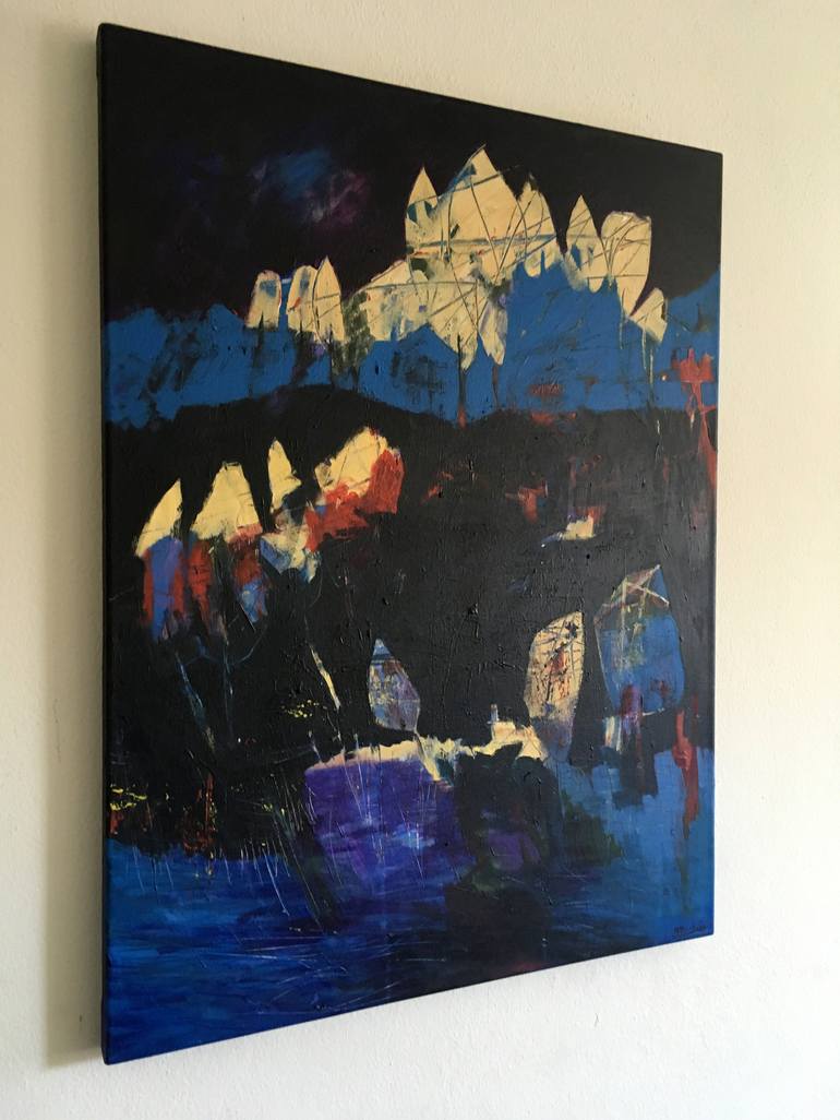 Original Abstract Landscape Painting by Effat Pourhasani