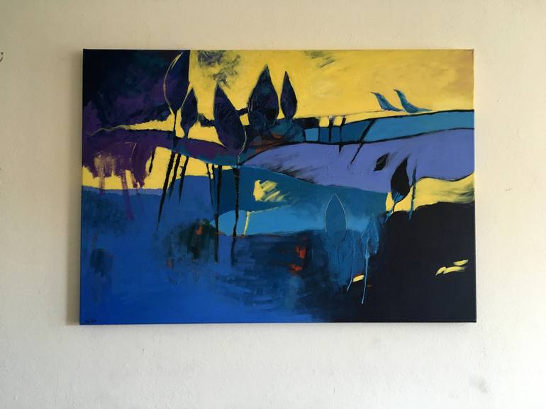 Original Abstract Landscape Painting by Effat Pourhasani