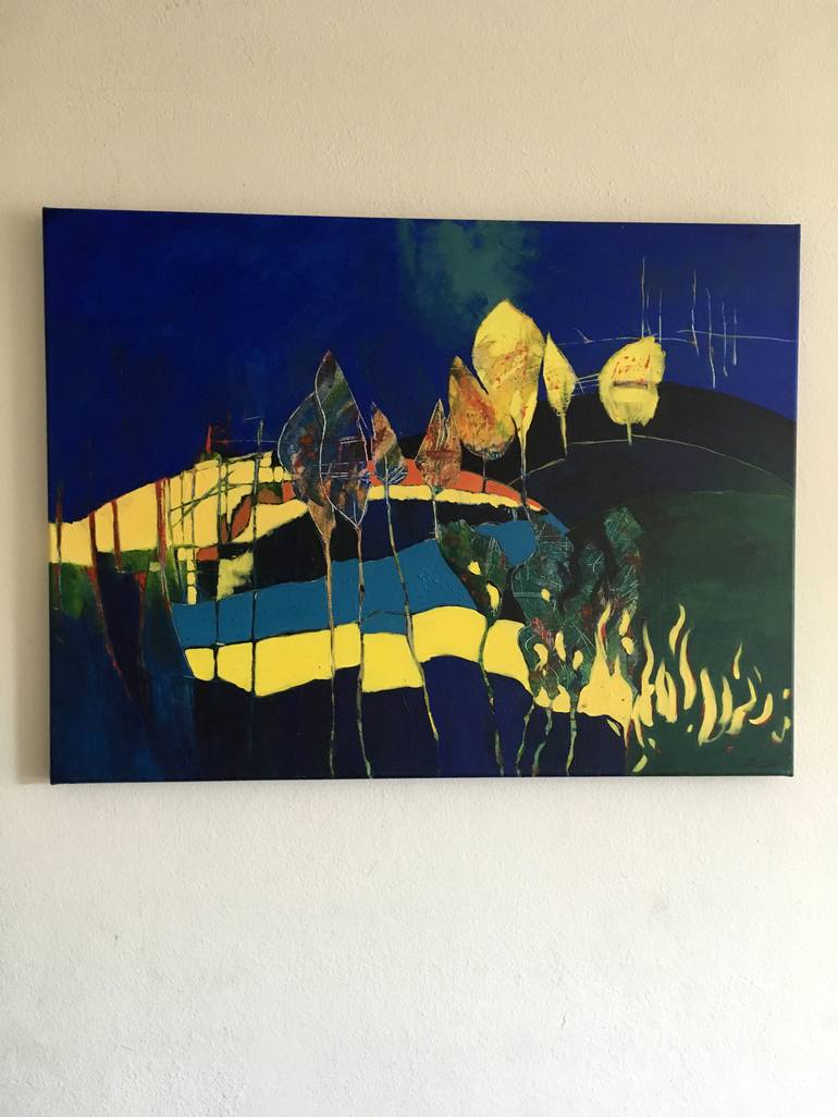 Original Abstract Landscape Painting by Effat Pourhasani