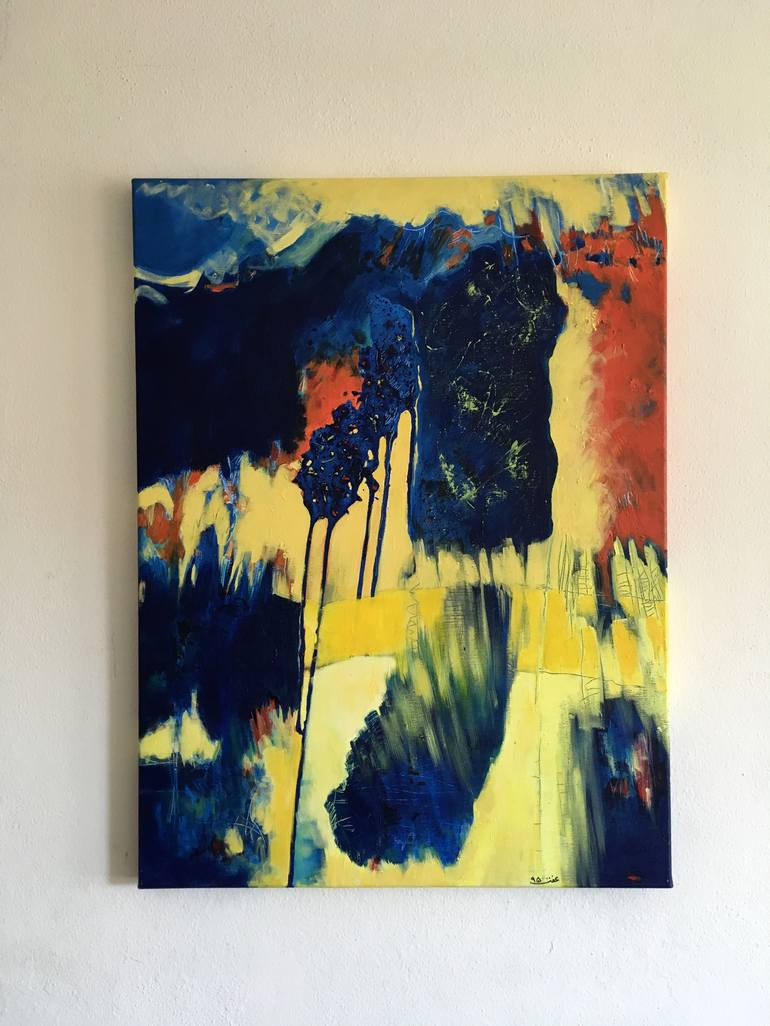 Original Abstract Landscape Painting by Effat Pourhasani