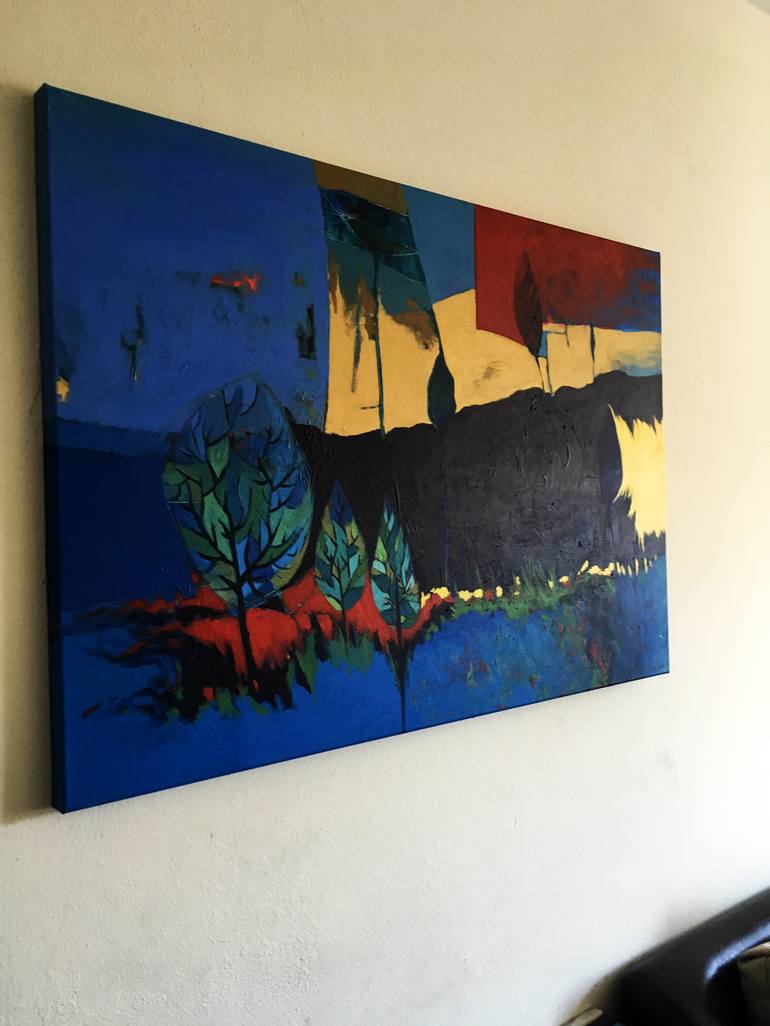 Original Abstract Landscape Painting by Effat Pourhasani