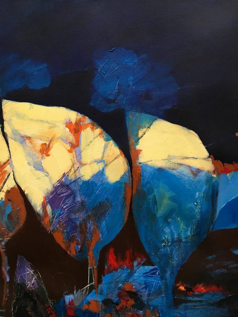 Original Abstract Landscape Painting by Effat Pourhasani