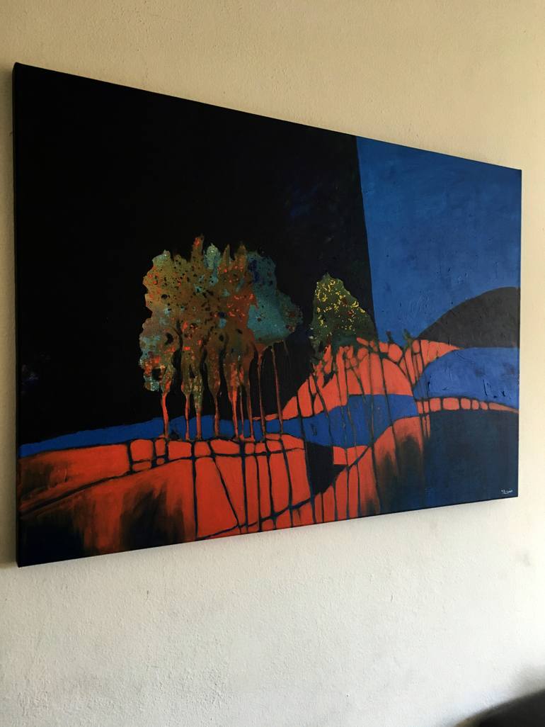 Original Abstract Landscape Painting by Effat Pourhasani