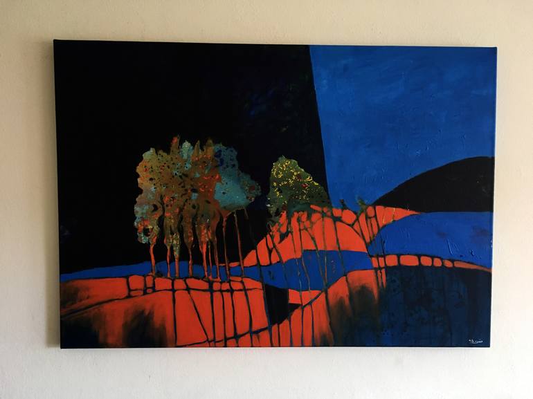 Original Abstract Landscape Painting by Effat Pourhasani