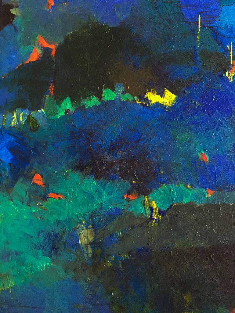 Original Abstract Landscape Painting by Effat Pourhasani