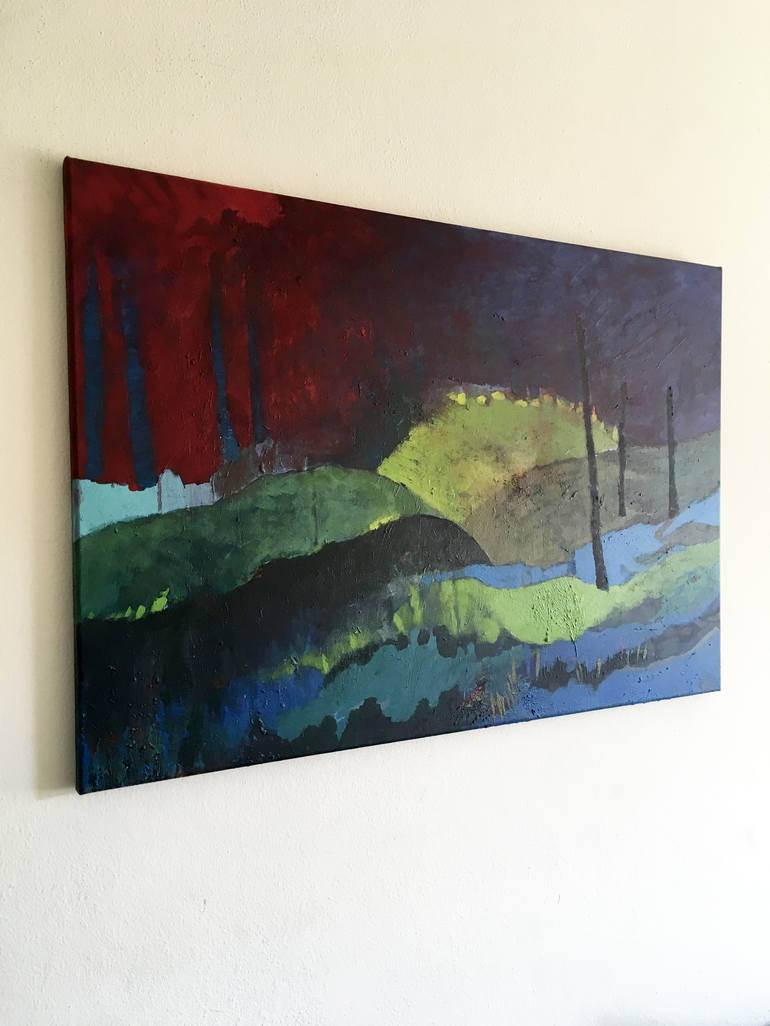 Original Abstract Landscape Painting by Effat Pourhasani