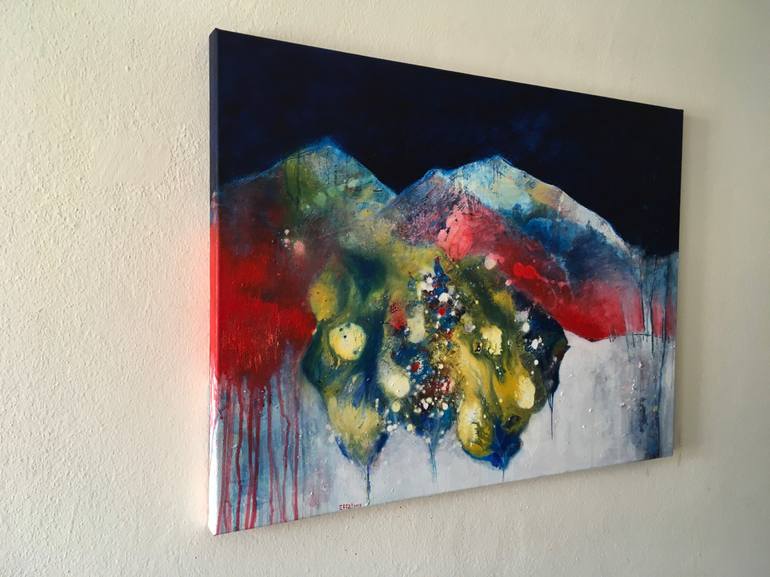 Original Abstract Landscape Painting by Effat Pourhasani