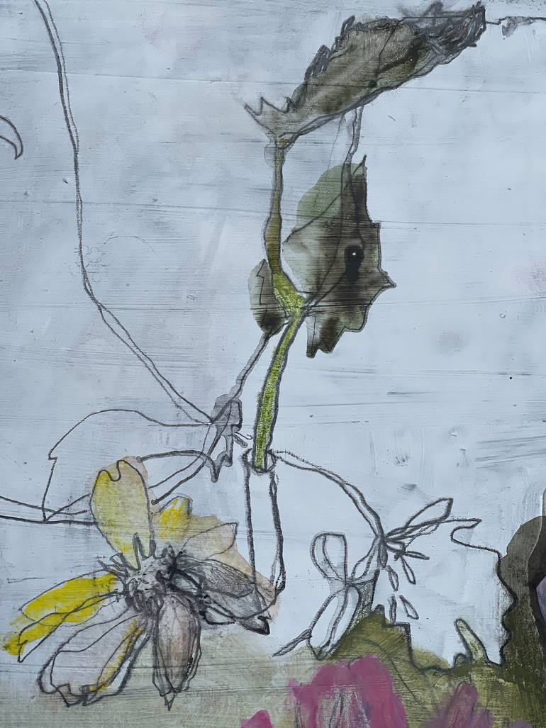 Original Color Field Painting Floral Mixed Media by Conny Kunert