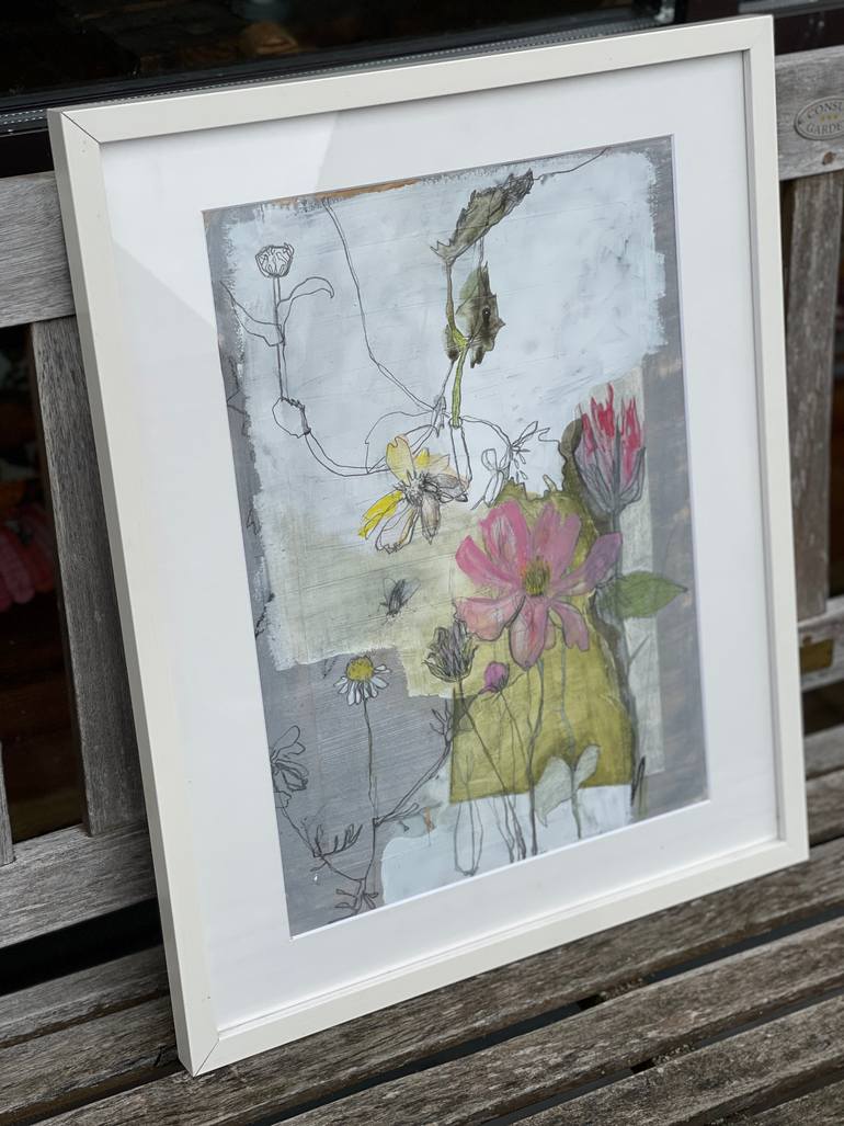 Original Color Field Painting Floral Mixed Media by Conny Kunert
